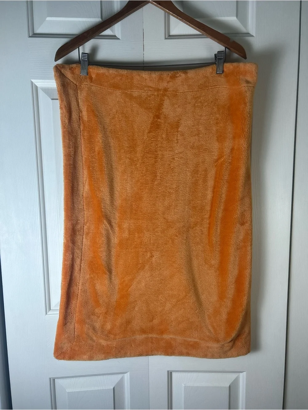 Orange Peach Fruit Baby Blanket Green Leaves Beige Tan Plush Security Lovey